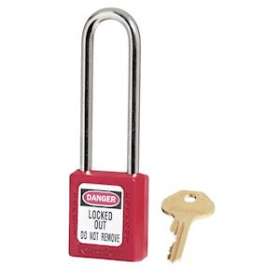 Cadenas Zenex Rouge - Clé différente retenue - Anse 76 mm - Dia 6 mm|Master lock europe-SKP410LTRED