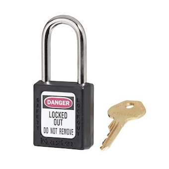 Cadenas Zenex Noir - Clé différente - Retenue de clé - Anse 38 mm dia 6 mm|Master lock europe-SKP410BLK