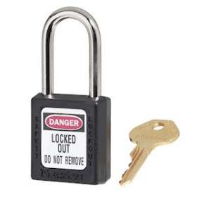 Cadenas Zenex Noir - Clé différente - Retenue de clé - Anse 38 mm dia 6 mm|Master lock europe-SKP410BLK