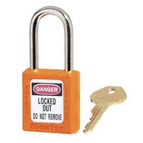 Cadenas Zenex Orange - Clé différente - Retenue de clé - Anse 38 mm dia 6 mm|Master lock europe-SKP410ORJ