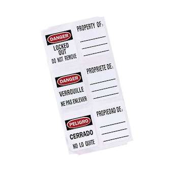 150 Etiquettes Anglais, Espagnol et Français pour cadenas 410, 406, S30|Master lock europe-SKPS140