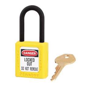 Cadenas Zenex Jaune - Clé différente retenue - Anse nylon - Diamètre 6 mm|Master lock europe-SKP406YLW