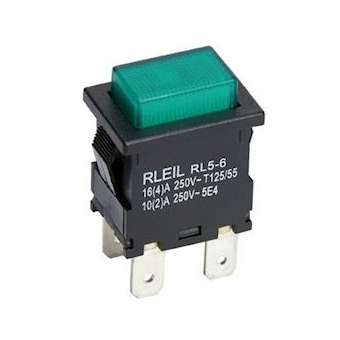 RL56-21/N-R-0-GR/BK-P4-0-2: poussoir ON-OFF bipolaire pour découpe 19x13mm|Mci coupatan-LCI092002