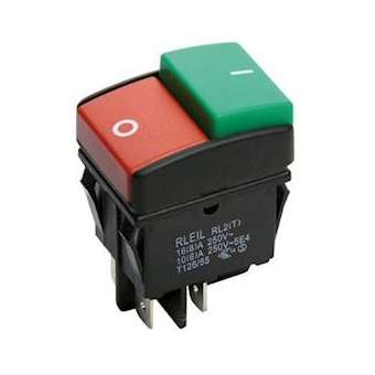 RL2T2-21-2-BK-GR/RE-P1: poussoir ON-OFF bipolaire pour découpe 30x22mm|Mci coupatan-LCI090025