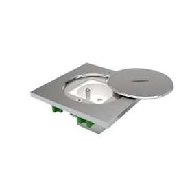 Couvercle inox 316L avec 1 prise de courant 16A 250V NF (france belgique)|Bubox Systems-BUBBFC102-2
