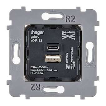 Mécanisme CHARGEUR USB A+C 2PORT 5V-3A POUR COLLECTION CONFIDENCE|Modelec-MD8087-511G