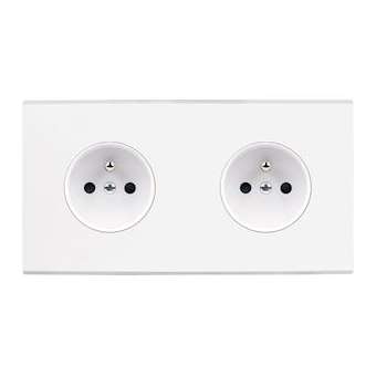 Façade CONFIDENCE LAITON BLANC DOUBLE HORIZONTALE PC PC|Modelec-MD8260-413M