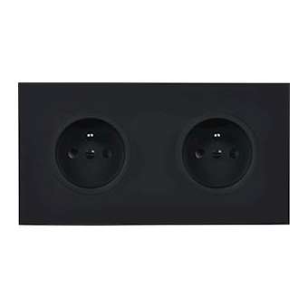 Façade DESIR NOIR SOFT TOUCH DOUBLE HORIZONTALE PC PC|Modelec-MD8260-808