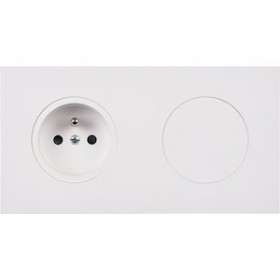 Façade DESIR BLANC SOFT TOUCH DOUBLE HORIZONTALE PC 1 MEDIA|Modelec-MD8263-810