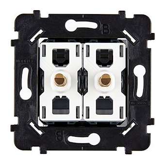 Mécanisme 2 VV ET/OU POUSSOIR DORE SUPPORT BLANC POUR COLLECTION HITERA|Modelec-MD8087-020BHIB