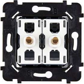 Mécanisme 2 VV ET/OU POUSSOIR DORE SUPPORT BLANC POUR COLLECTION HITERA|Modelec-MD8087-020BHIB