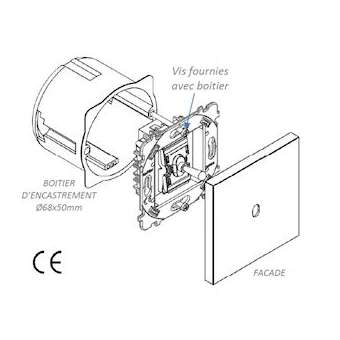 Mécanisme INTERRUPTEUR CARTE BLANC POUR COLLECTION DESIR, HITERA ET KARO|Modelec-MD8087-520B