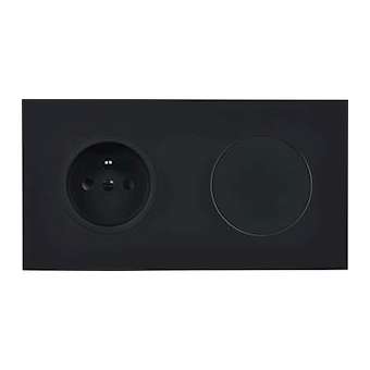 Façade DESIR NOIR SOFT TOUCH DOUBLE HORIZONTALE PC 1 MEDIA|Modelec-MD8263-808