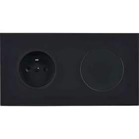 Façade DESIR NOIR SOFT TOUCH DOUBLE HORIZONTALE PC 1 MEDIA|Modelec-MD8263-808