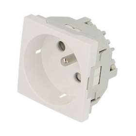 Prise de courant 16A 250V France NF 45x45 mm - Blanc|Bubox Systems-BUBB45202-9