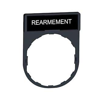 Harmony - porte-étiquette 30x40 + étiquette 'REARMEMENT' 8x27 - blanc/noir|Schneider Electric-SCHZBY0123