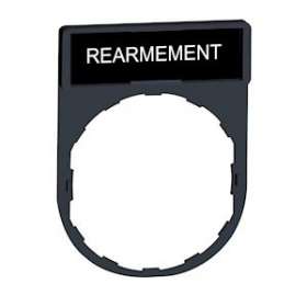Harmony - porte-étiquette 30x40 + étiquette 'REARMEMENT' 8x27 - blanc/noir|Schneider Electric-SCHZBY0123