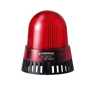 Combiné Feu fixe & buzzer 92dB - Série 420 - 115VAC - Rouge - Montage à plat|-WRM42011067