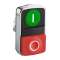 Harmony XB4 - tête bouton double touche - D22 - marqué - vert/rouge