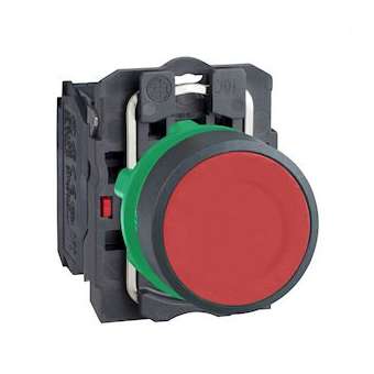 Harmony XB5 - bouton poussoir à impulsion - D22 - rouge - 1O - vis étrier|Schneider Electric-SCHXB5AA42