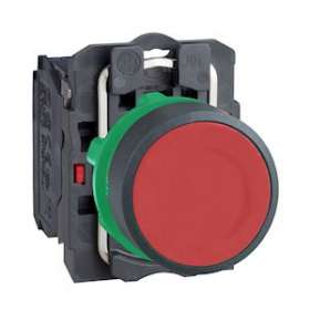Harmony XB5 - bouton poussoir à impulsion - D22 - rouge - 1O - vis étrier|Schneider Electric-SCHXB5AA42