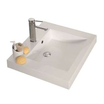 Plan vasque résine de synthese cubique MILANO L700 - 1 cuve centrée - P540|Neoform industries sas-UIDA0587608