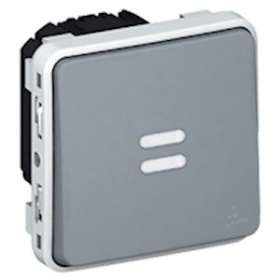 Interrupteur temporisé lumineux Plexo composable IP55 230V 50Hz ou 60Hz - gris|Legrand-LEG069504