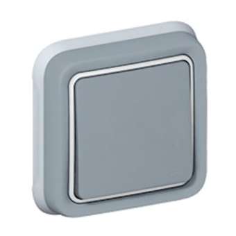 Interrupteur ou va-et-vient étanche Plexo complet IP55 encastré 10AX 250V - gris|Legrand-LEG069811