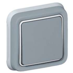 Interrupteur ou va-et-vient étanche Plexo complet IP55 encastré 10AX 250V - gris|Legrand-LEG069811