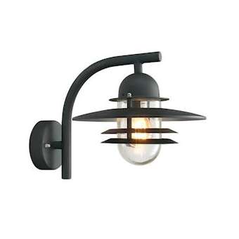 OSLO noir 57W halogène max./E27 IP55 850DEGC verrerie claire|Norlys-NOS240SV