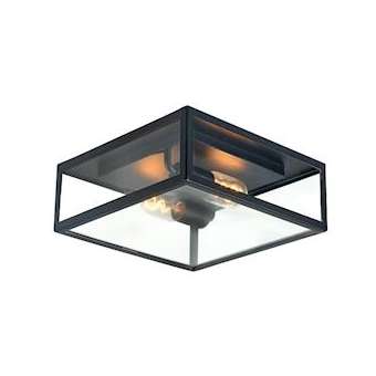 LOFOTEN PLAFONNIER noir E27 2x57W halogène. max. IP44 classe II verre clair|Norlys-NOS1945SV