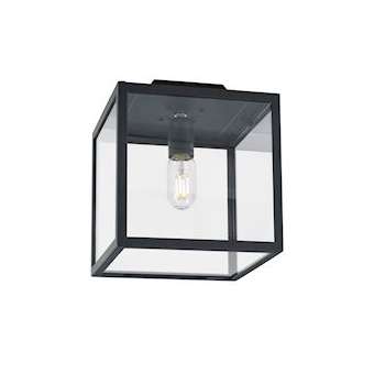 LOFOTEN PLAFONNIER noir E27 57W halogène. IP44 classe II verre claire|Norlys-NOS1942SV