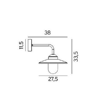 VANSBRO patine rouille 57W halogène max./E27 IP55 850DEGC claire polycarbonate|Norlys-NOS1920RO