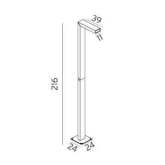 ASKER 216cm patine rouille LED 18W mod. 1710lm 3000K IP55 classe I|Norlys-NOS1360RO