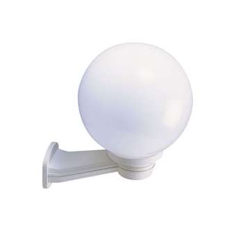 LUNA - Appl. Mur Boule Ext. IP44 IK08, blanc, E27 100W max., lampe non incl.|Aric-ARI1704