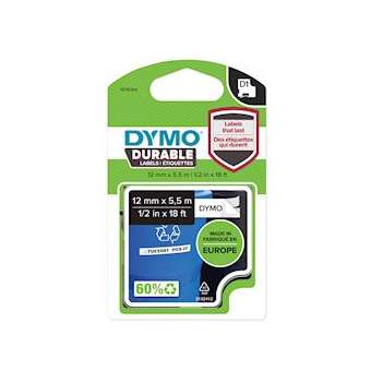 D1 Ruban d'étiquette résistant pour Etiqueteuse 12 mm x 5,5 m Noir/Blanc|NWL France-DYM1978364