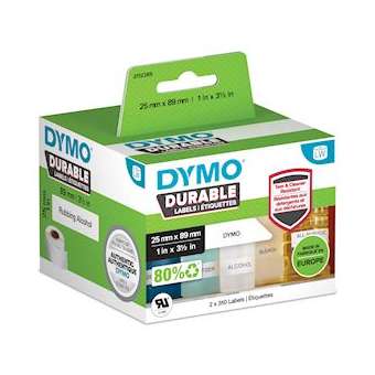 Dymo Labelwriter étiquettes DURABLE, plastiques blanc 25 x 89mm|NWL France-DYM2112285