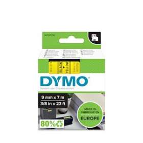 Dymo D1 Ruban d'étiquettes autocollantes, 9mm x 7m, noir sur fond jaune,|NWL France-DYMS0720730