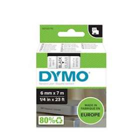 Étiquettes standard D1 6 mm x 7 m, Noir sur Transparent|NWL France-DYMS0720770