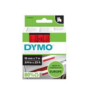 Étiquettes standard D1 19 mm x 7 m, Noir sur Rouge|NWL France-DYMS0720870