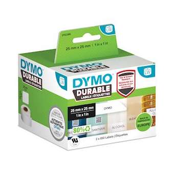 Dymo Labelwriter étiquettes DURABLE, plastiques blanc 25 x 25mm|NWL France-DYM2112286