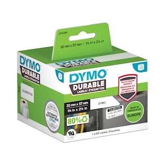 Dymo Labelwriter étiquettes DURABLE, plastiques blanc 32 x 57mm|NWL France-DYM2112289