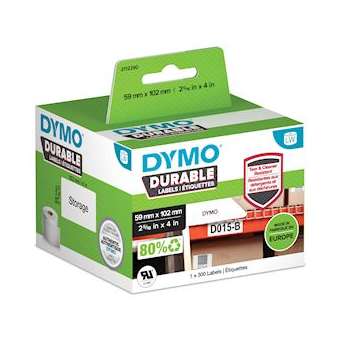 Dymo Labelwriter étiquettes DURABLE, plastiques blanc 59 x 102mm|NWL France-DYM2112290