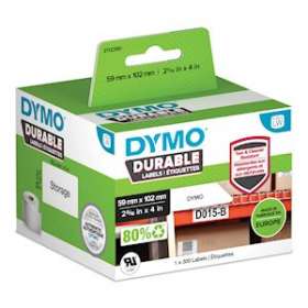 Dymo Labelwriter étiquettes DURABLE, plastiques blanc 59 x 102mm|NWL France-DYM2112290