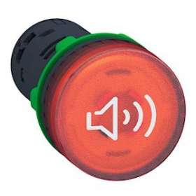 Harmony XB5 - buzzer lumineux - D22 - 90dB - rouge - 24V - racc bornier|Schneider Electric-SCHXB5KS2B4