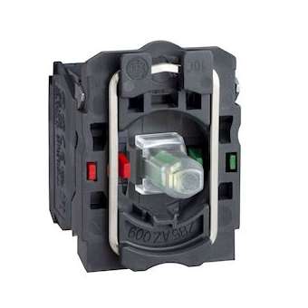 Harmony corps de bouton lumineux - D22 - vert LED intégrée 1O+1F|Schneider Electric-SCHZB5AW0B35