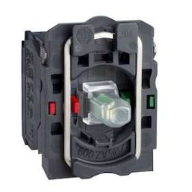 Harmony corps de bouton lumineux - D22 - vert LED intégrée 1O+1F|Schneider Electric-SCHZB5AW0B35