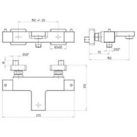 Mitigeur b/d therm. mural DAX square|Paini france-PIN84PW111THC3