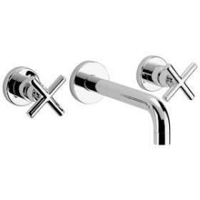 Mélangeur 3 trous de lavabo mural TUBOS|Paini france-PIN79000A