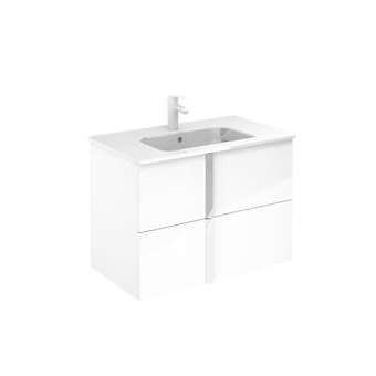 MEUBLE 80 ONIX + 44 2T Poignée CHROME BRILLANT BLANC BRILLANT|Royo-OYO125562